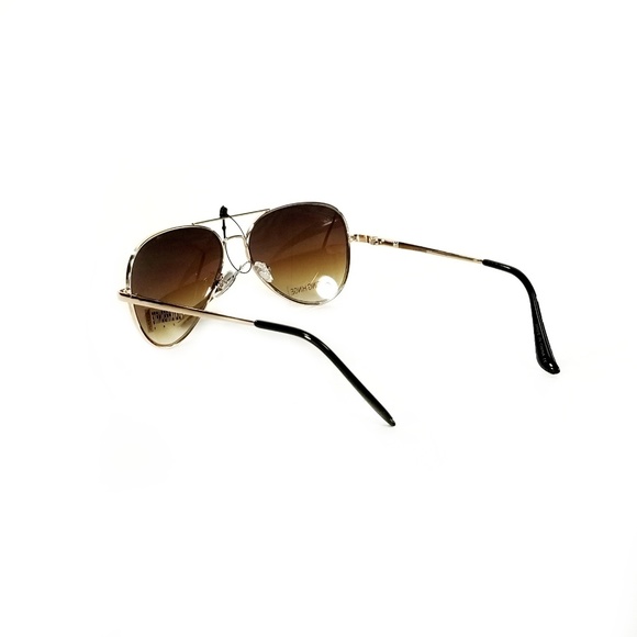 Aviator Sunglasses with Gold Frame - Picture 3 of 7